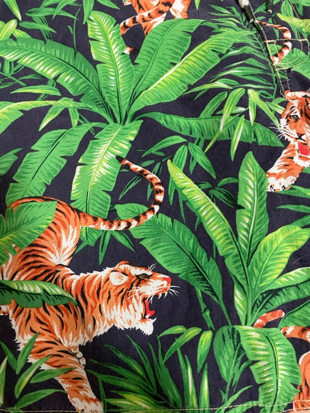 Men's Ralph Lauren Green Tiger Print Swim Trunks - Picture 5 of 6